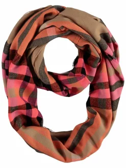 Fraas Schals & Tücher*Damen Schlauchschal camel kariert