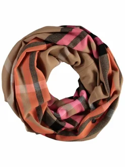 Fraas Schals & Tücher*Damen Schlauchschal camel kariert