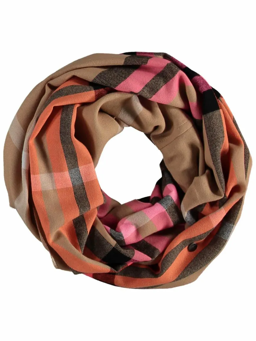 Fraas Schals & Tücher*Damen Schlauchschal camel kariert