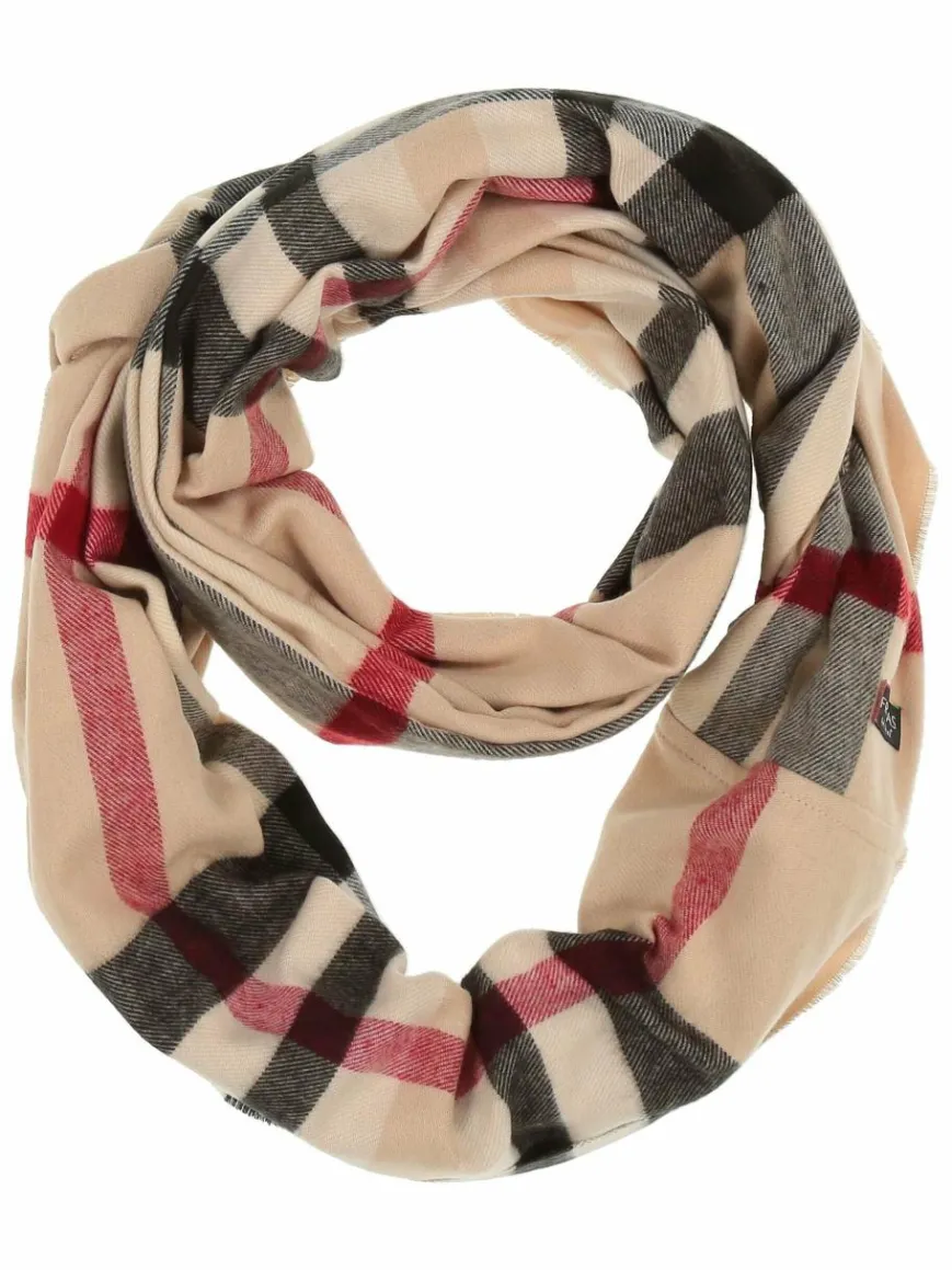 Fraas Schals & Tücher*Damen Schlauchschal beige kariert