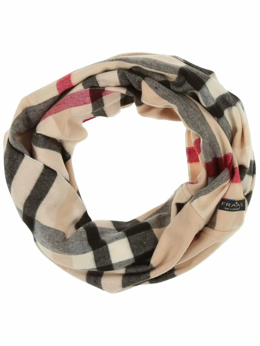 Fraas Schals & Tücher*Damen Schlauchschal beige kariert