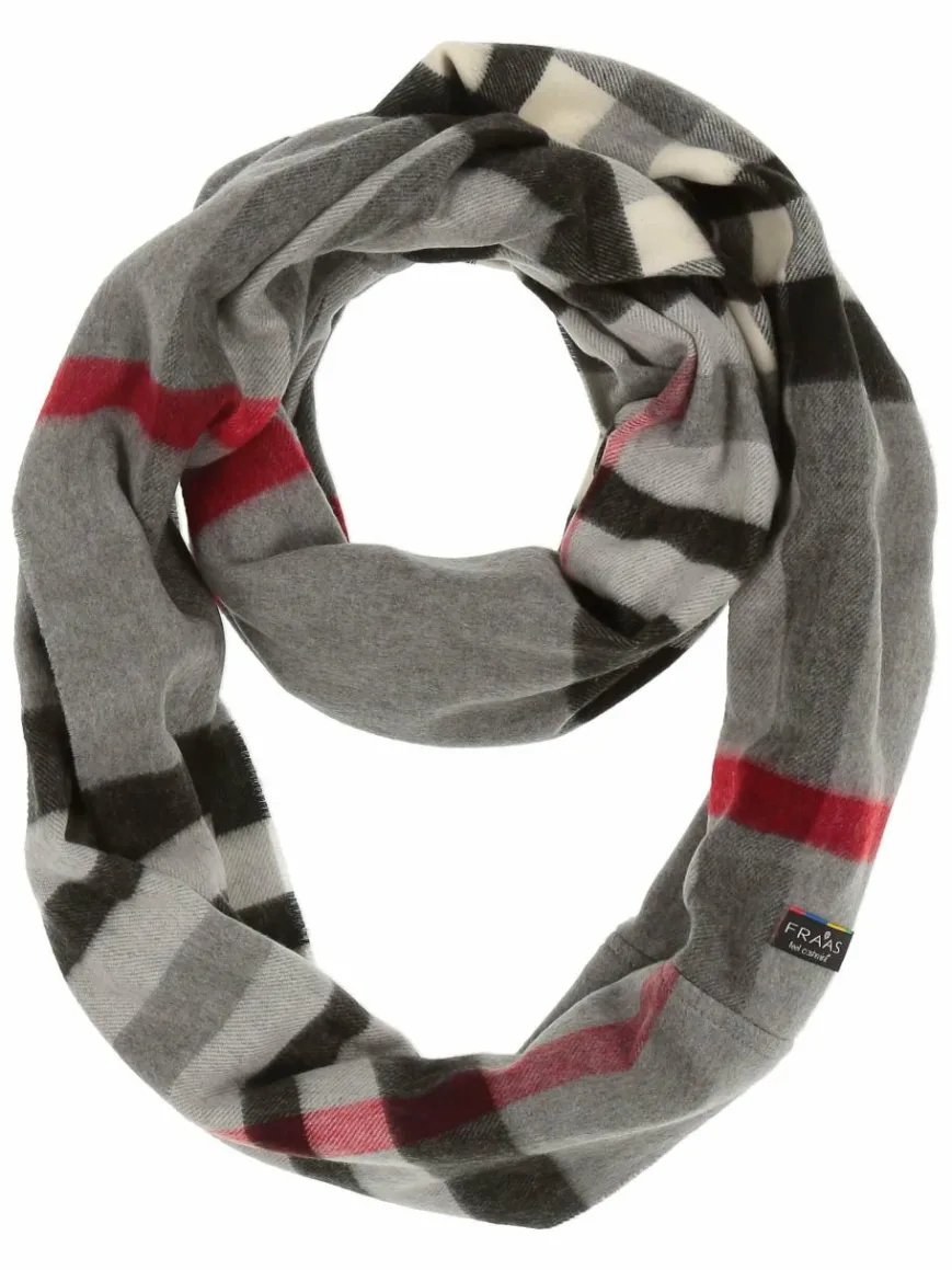 Fraas Schals & Tücher*Damen Schlauchschal hellgrau kariert