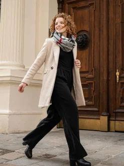 Fraas Schals & Tücher*Damen Schlauchschal hellgrau kariert