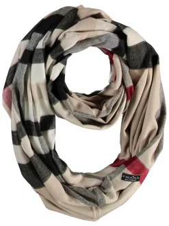 Fraas Schals & Tücher*Damen Schlauchschal beige kariert