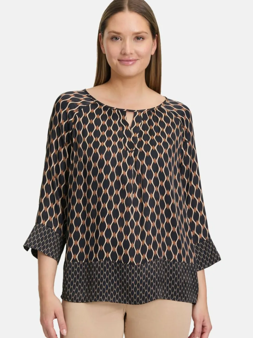 Betty Barclay Blusen*Damen Schlupfbluse schwarz mehrfarbig gemustert