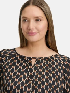 Betty Barclay Blusen*Damen Schlupfbluse schwarz mehrfarbig gemustert