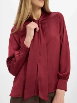 JOOP! Blusen*Damen Schluppenbluse - Bow bordeaux uni