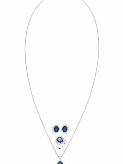 Elli Schmuck*Damen Schmuckset blau uni