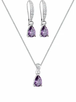 Elli Schmuck*Damen Schmuckset lila uni