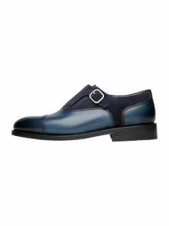 Henry Stevens Slipper*Damen Schnallenschuhe – Ella CSM blau uni