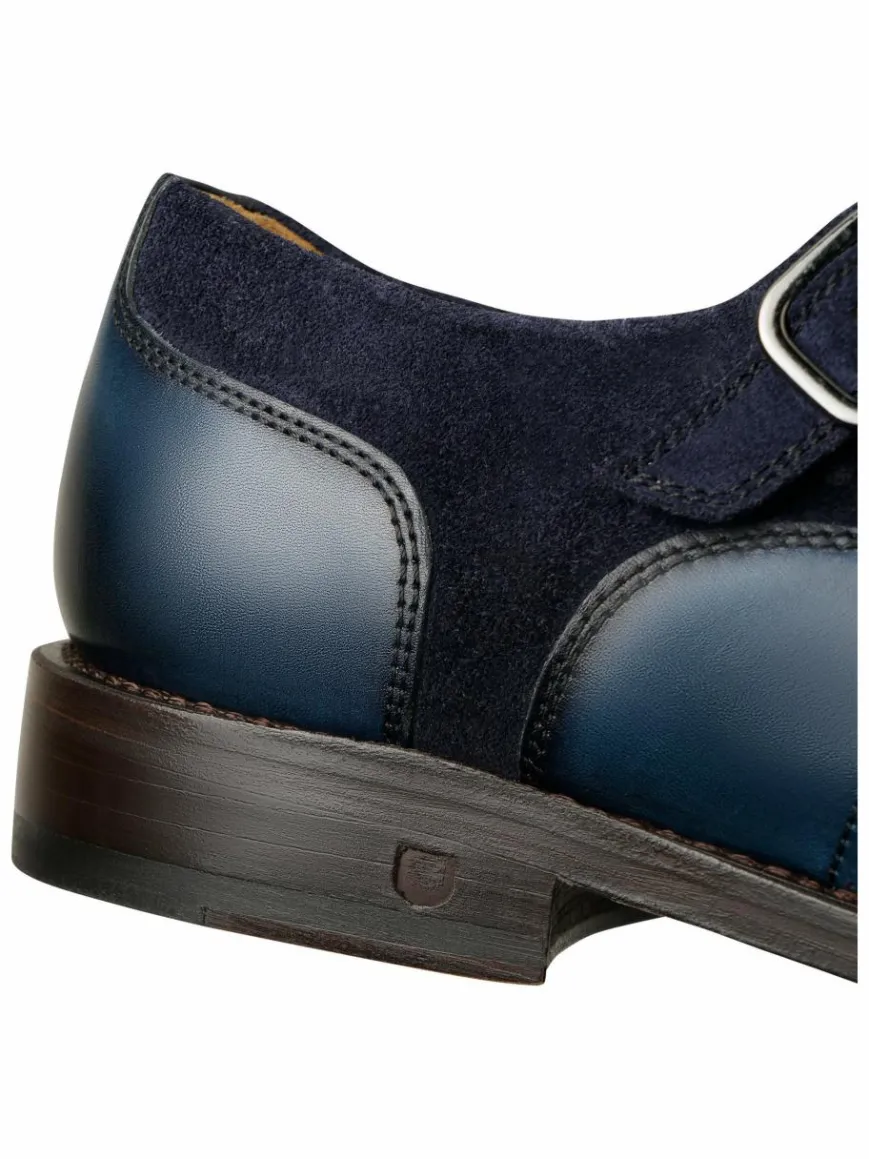 Henry Stevens Slipper*Damen Schnallenschuhe – Ella FBSM blau uni