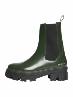 N91 Boots & Stiefeletten*Damen Schnürboots – Style Choice MN grün uni