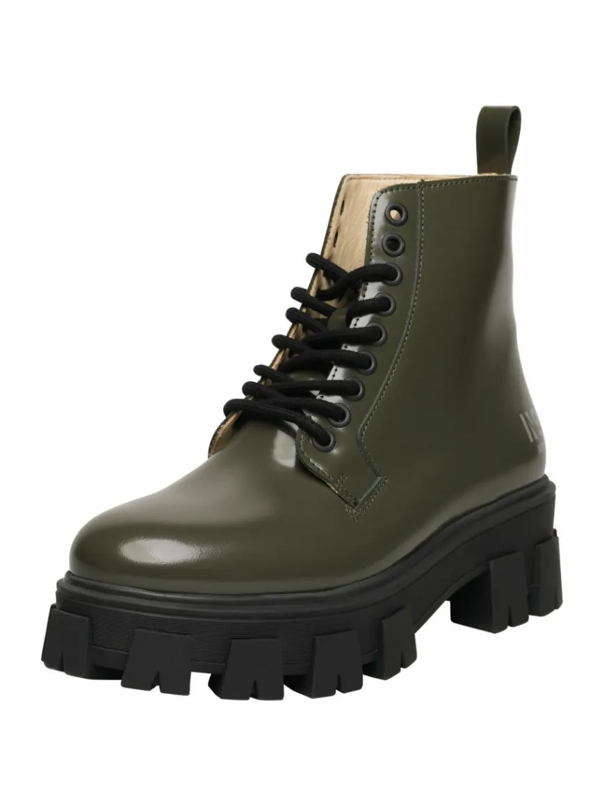 N91 Boots & Stiefeletten|Schnürschuhe*Damen Schnürboots – Style Choice NN grün uni