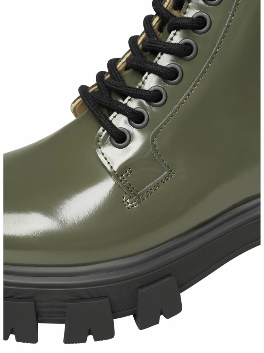 N91 Boots & Stiefeletten|Schnürschuhe*Damen Schnürboots – Style Choice NN grün uni