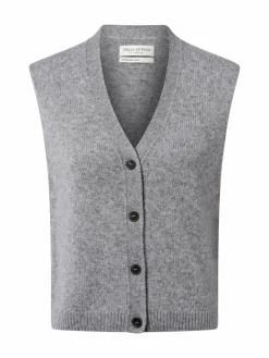 Marc O'Polo Jacken & Westen|Pullover & Strickjacken*Damen Schurwoll-Weste grau meliert