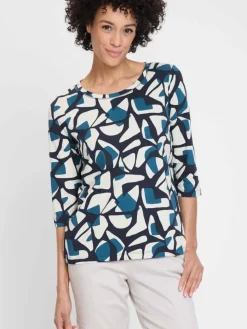 Olsen Shirts & Tops*Damen Shirt blau bedruckt
