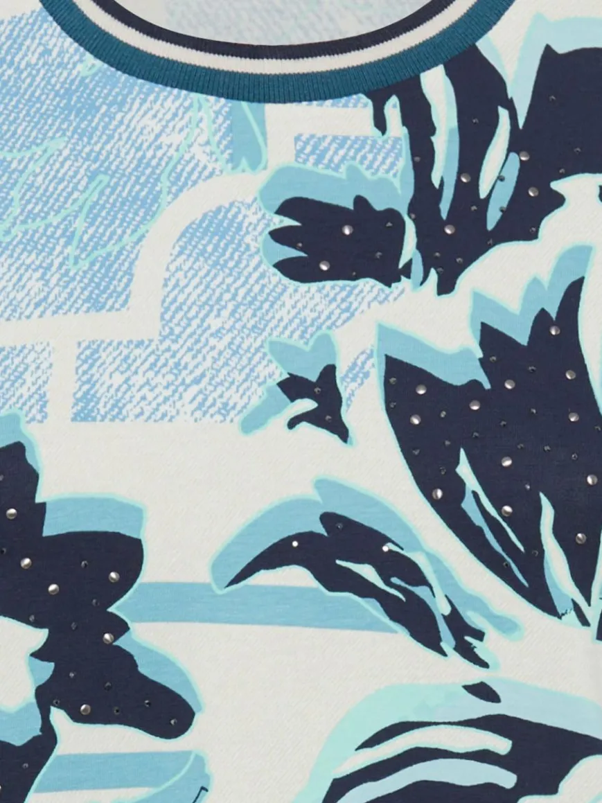 Olsen Shirts & Tops*Damen Shirt blau gemustert