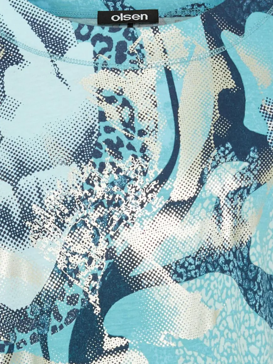 Olsen Shirts & Tops*Damen Shirt blau bedruckt