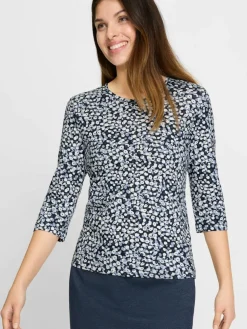 Olsen Shirts & Tops*Damen Shirt blau bedruckt
