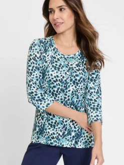 Olsen Shirts & Tops*Damen Shirt blau bedruckt