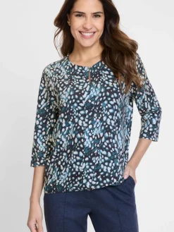 Olsen Shirts & Tops*Damen Shirt blau bedruckt