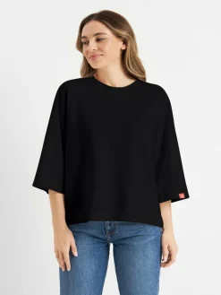 Frieda & Freddies Shirts & Tops*Damen Shirt schwarz uni