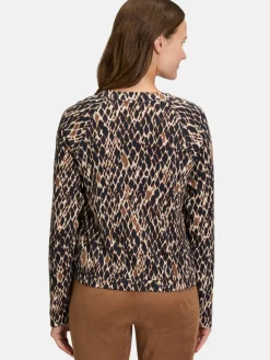 Betty Barclay Sweatshirts & Sweatjacken*Damen Shirtjacke marine mehrfarbig gemustert