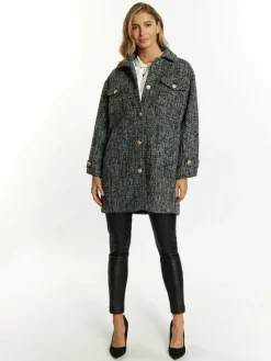 Faina Blazer*Damen Shirtjacket grau uni