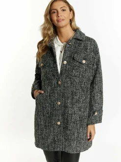 Faina Blazer*Damen Shirtjacket grau uni