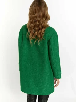 Faina Blazer*Damen Shirtjacket grün uni