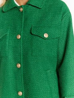 Faina Blazer*Damen Shirtjacket grün uni