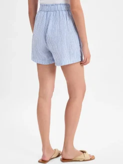 Marie Lund Hosen*Damen Shorts aus reinen Leinen blau weiß gestreift