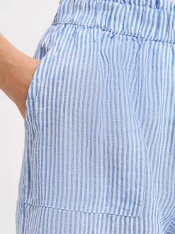 Marie Lund Hosen*Damen Shorts aus reinen Leinen blau weiß gestreift