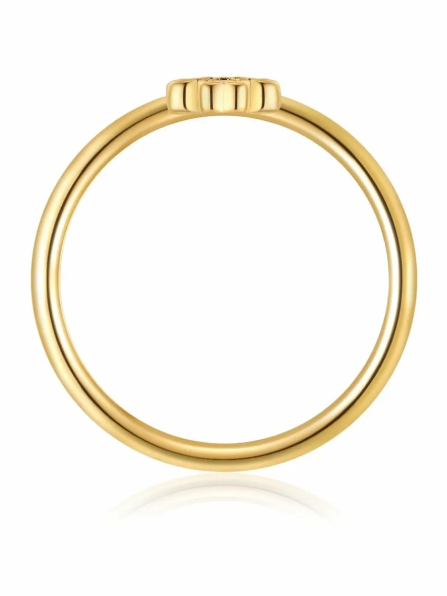 Glanzstücke München Schmuck*Damen Silberring - Kleeblatt gold uni