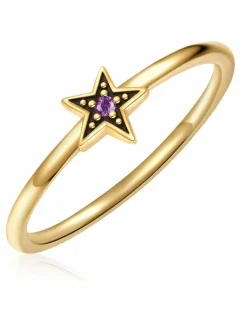 Glanzstücke München Schmuck*Damen Silberring - Stern gold uni