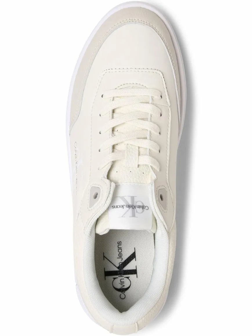 Calvin Klein Jeans Sneaker*Damen Sneaker mit Leder-Anteil ecru uni