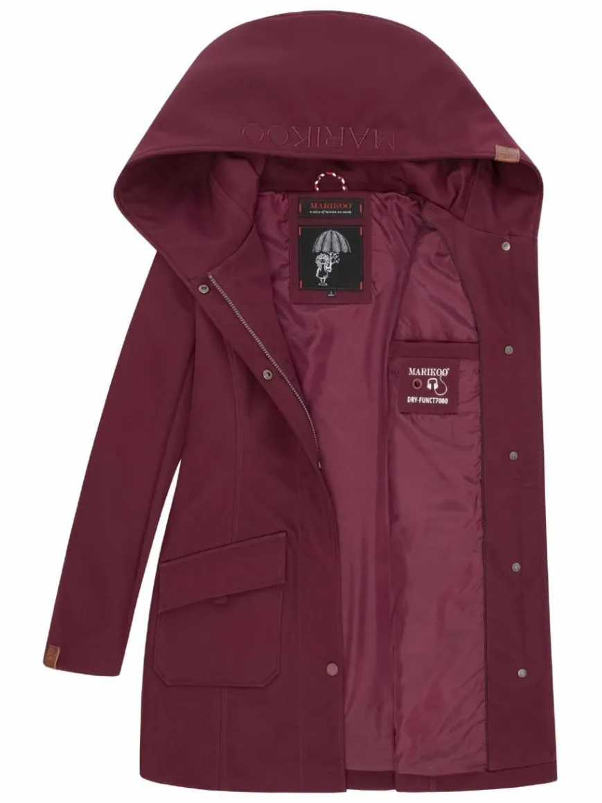 Marikoo Jacken & Westen*Damen Softshellmantel - Mayleen bordeaux uni