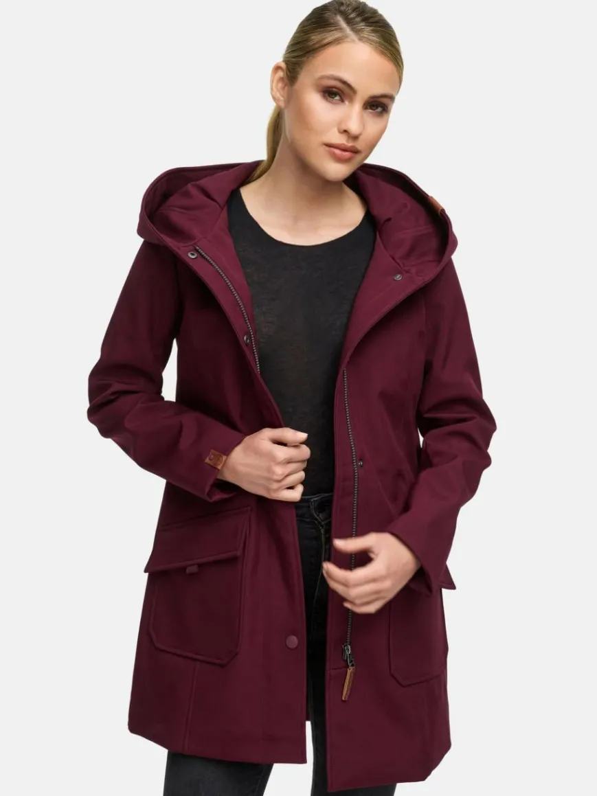 Marikoo Jacken & Westen*Damen Softshellmantel - Mayleen bordeaux uni