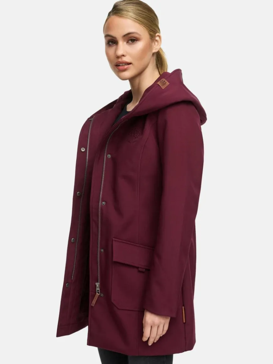 Marikoo Jacken & Westen*Damen Softshellmantel - Mayleen bordeaux uni