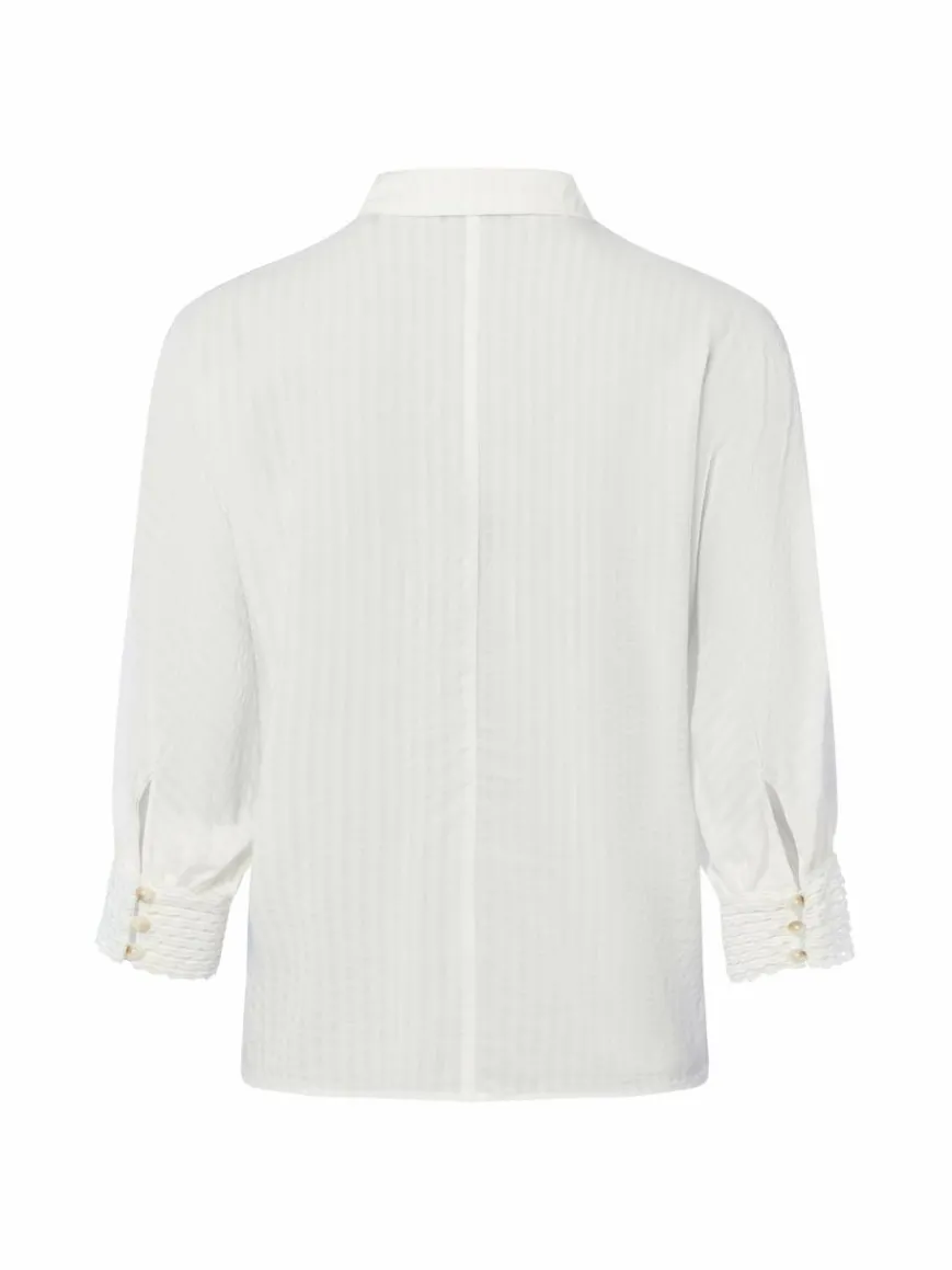 zero Blusen*Damen Sommerbluse weiß strukturiert