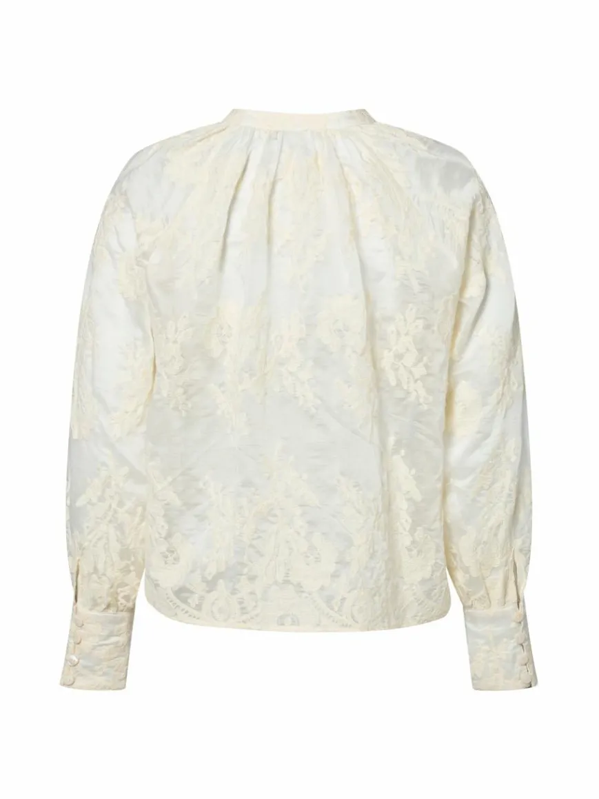 Marie Lund Blusen*Damen Sommerbluse ecru strukturiert