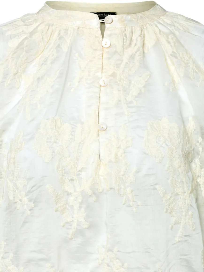 Marie Lund Blusen*Damen Sommerbluse ecru strukturiert
