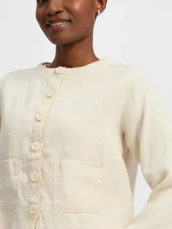 Marie Lund Blazer*Damen Sommerbluse aus Leinen beige uni