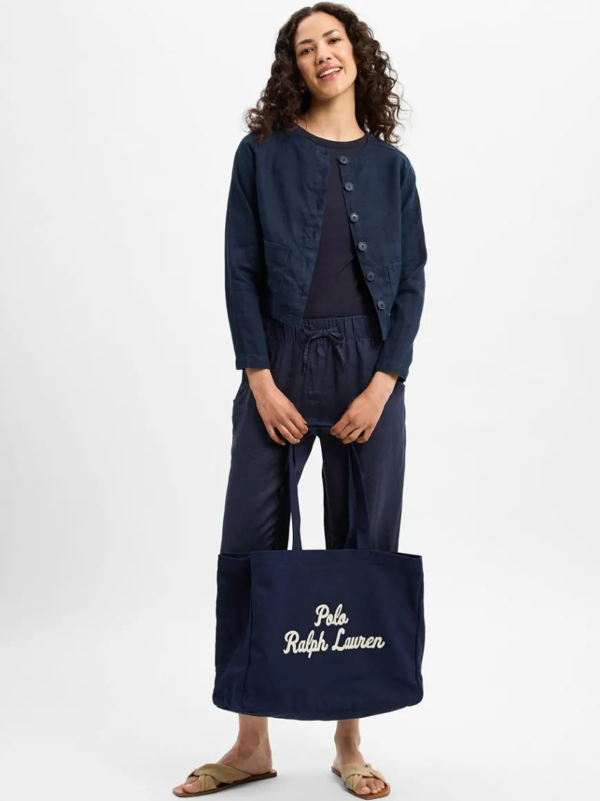 Marie Lund Blazer*Damen Sommerbluse aus Leinen marine uni