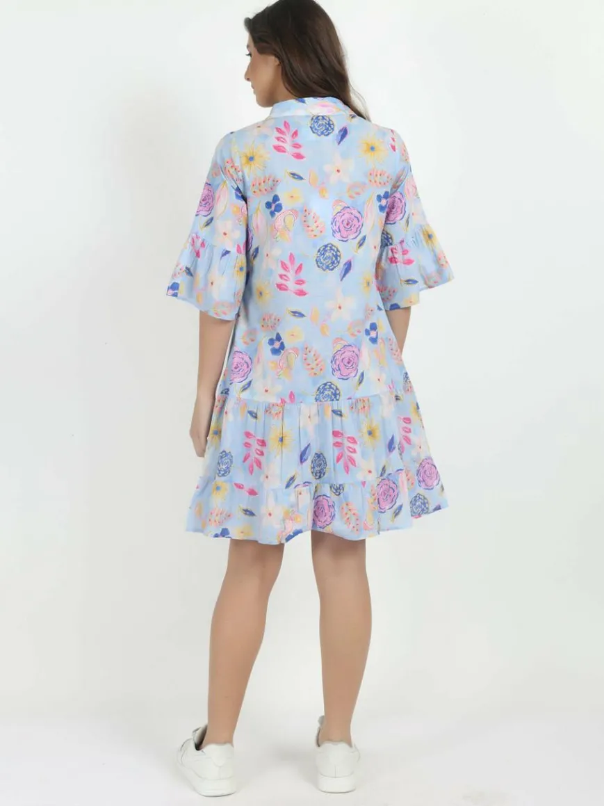 Vicci Germany Kleider*Damen Sommerkleid blau gemustert