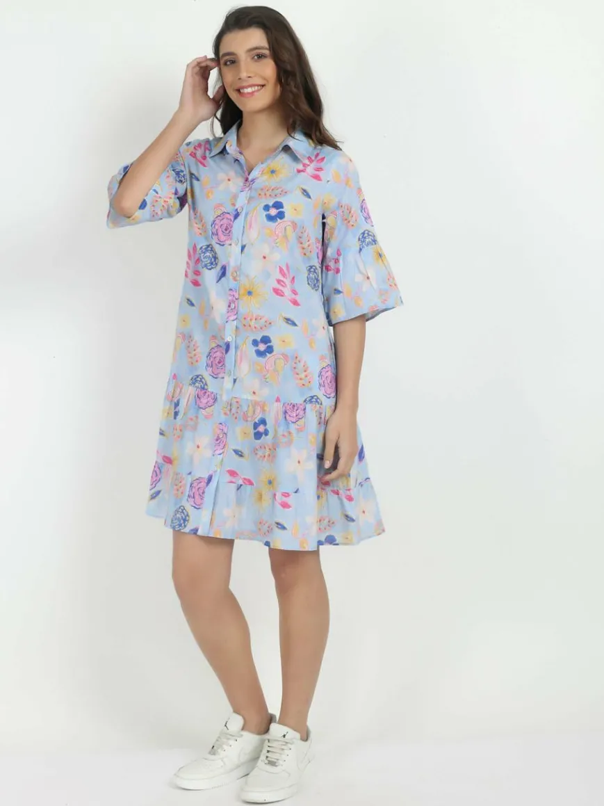 Vicci Germany Kleider*Damen Sommerkleid blau gemustert