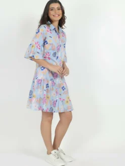 Vicci Germany Kleider*Damen Sommerkleid blau gemustert