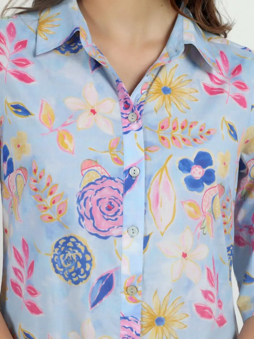 Vicci Germany Kleider*Damen Sommerkleid blau gemustert