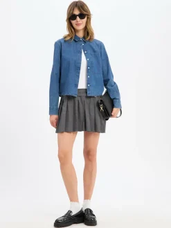 HUGO BLUE Kleider*Damen Sommerkleid - Norila weiß grau uni