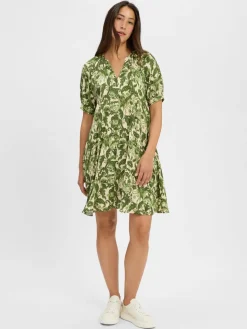 Marie Lund Kleider*Damen Sommerkleid - Maria erbse sand gemustert